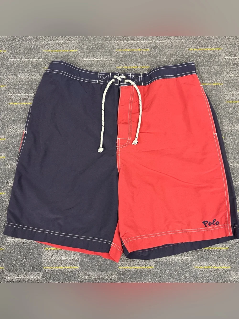 Polo Sport Ralph Lauren Swim Trunks Mens Large Lined Drawstring Pockets 90s Y2K